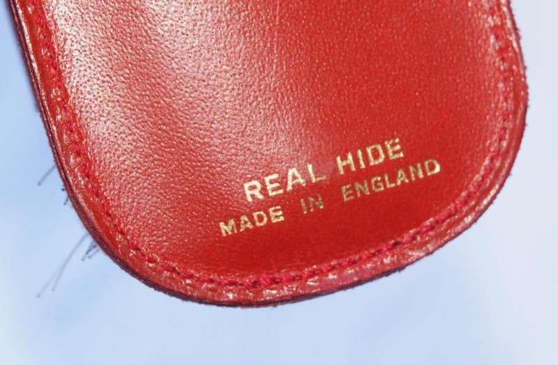 Vintage red leather travel vanity kit  made in England