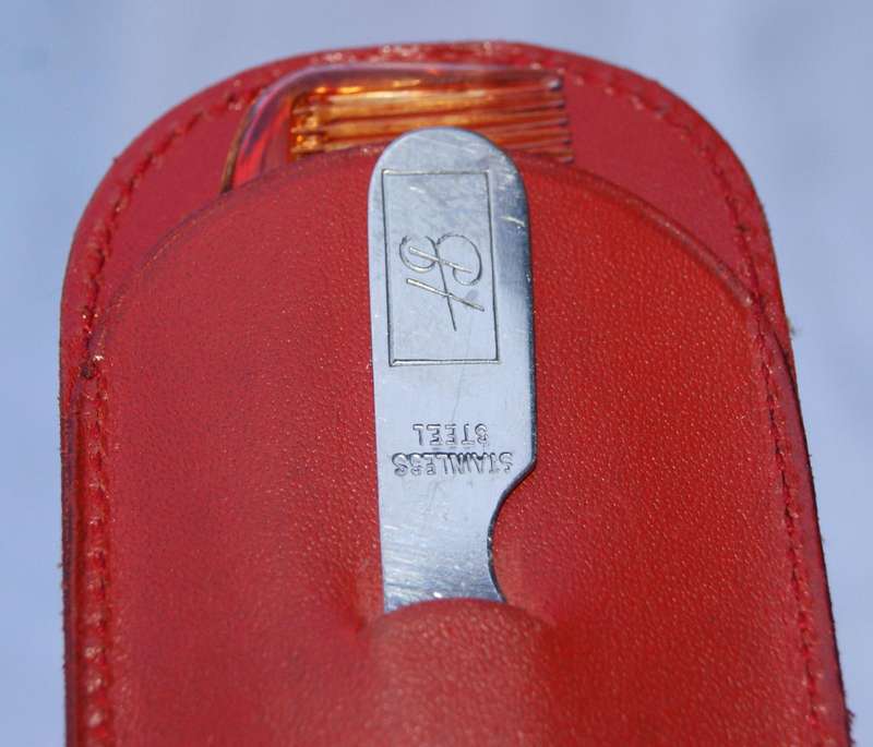Vintage red leather travel vanity kit  made in England
