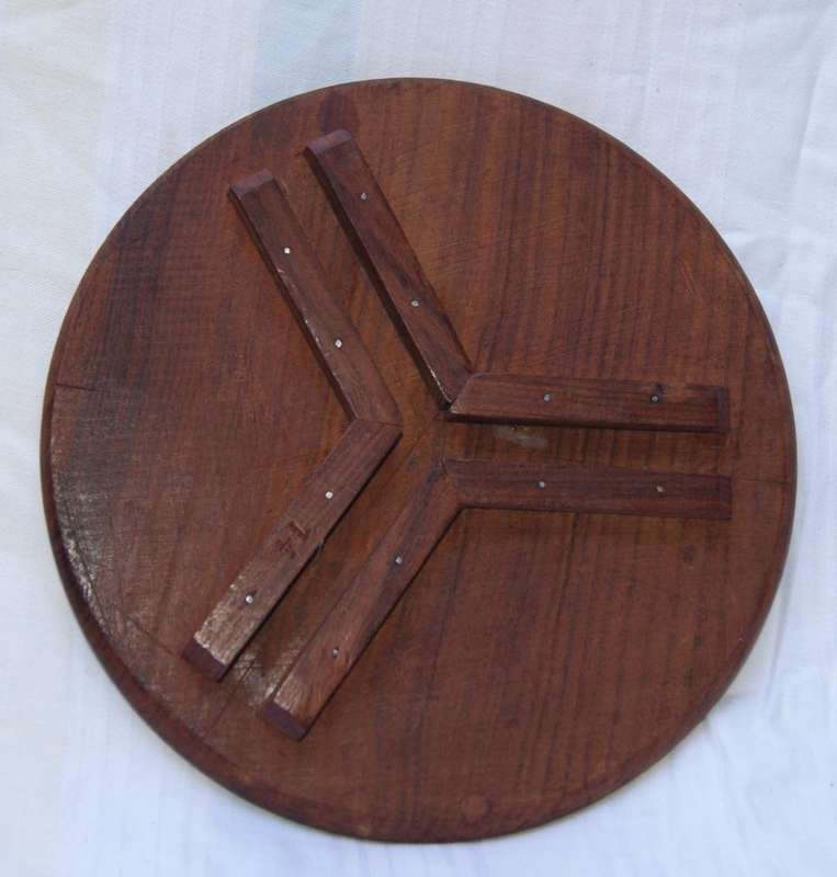 Vintage hand carved foldable design wooden occasional table