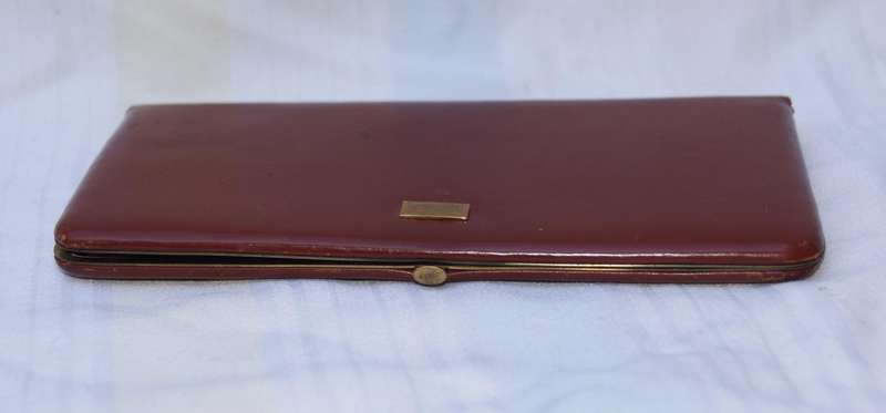 Vintage Leather Wallet / Card Holder  Embossed Interior