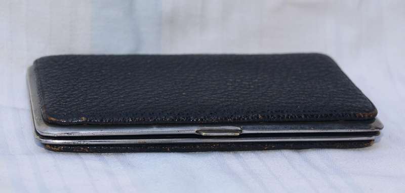 Vintage leather and chrome wallet