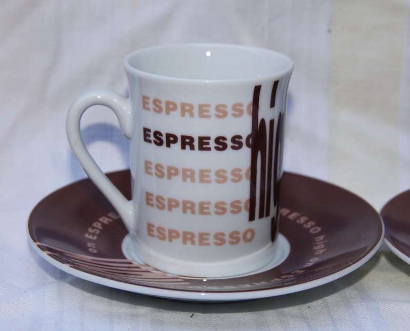 Multiple Choice Coffee Basics Set of 4 Espresso/Demitasse Cups with Saucers
