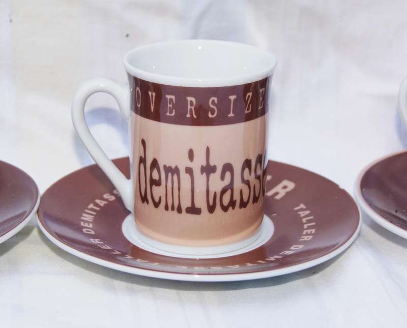 Multiple Choice Coffee Basics Set of 4 Espresso/Demitasse Cups with Saucers