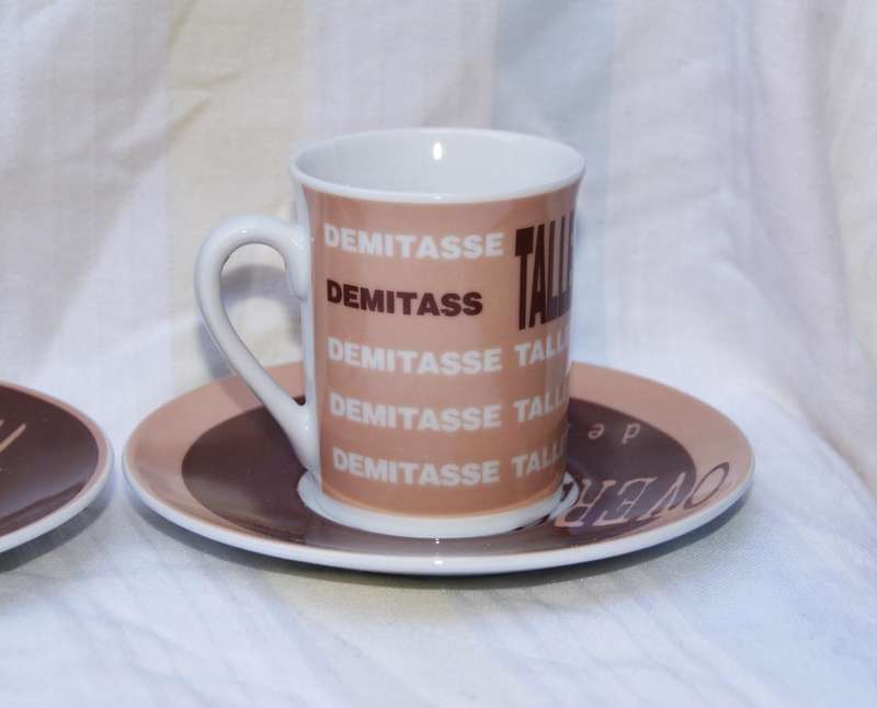Multiple Choice Coffee Basics Set of 4 Espresso/Demitasse Cups with Saucers