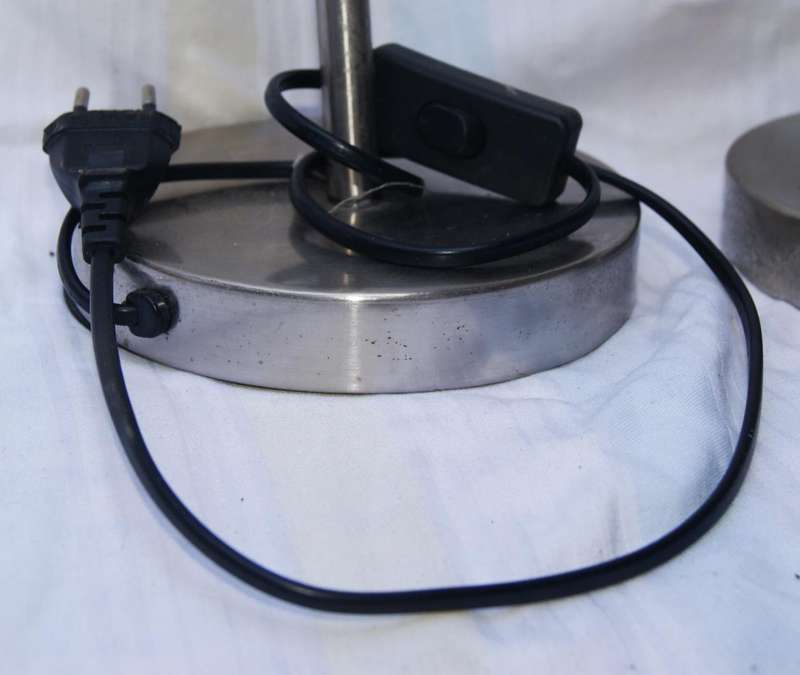 Pair of Brushed Steel Adjustable Desk Lamps