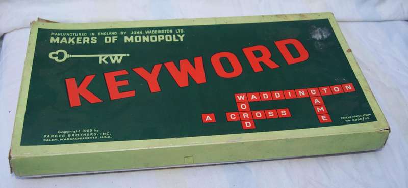Vintage 1953 Keyword Board Game by Waddington  Makers of Monopoly
