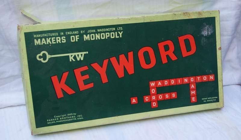Vintage 1953 Keyword Board Game by Waddington  Makers of Monopoly