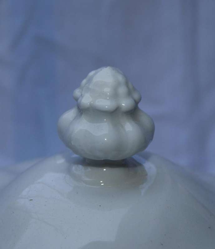 Vintage White Porcelain Vegetable Tureen with Lid