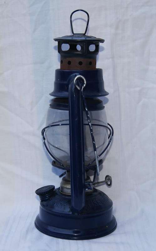 Vintage Luohua Kerosene Lamp  Classic Navy Blue Metal