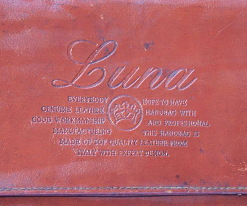 Vintage Luna Italian Leather Handbag  Genuine Leather
