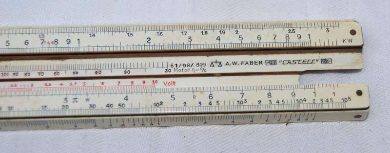 Vintage A.W. Faber Castell Pocket Slide Rule  Model 61/98/319 R.L. Esson & Co. Marked