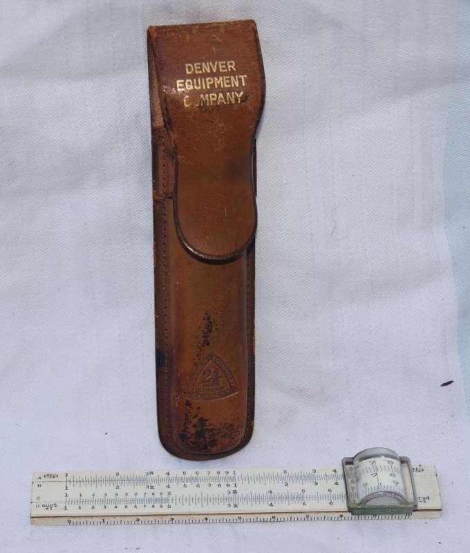 Vintage Denver Equipment Company Slide Rule In Original Leather Case