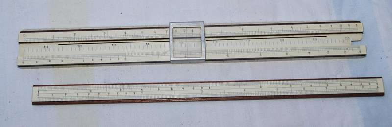 Vintage Full-Size Reversible Wooden Slide Rule