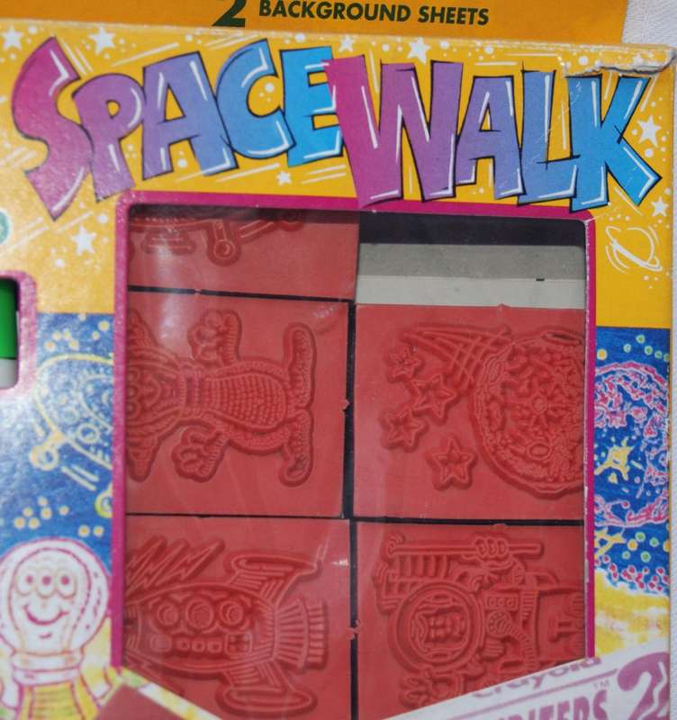 Vintage Crayola Colour & Stamp Spacewalk Set  1990s