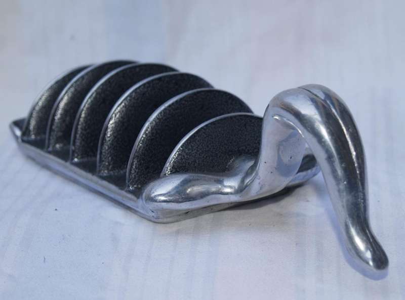 Carrol Boyes Female Diver Toast Rack  Sculptural Pewter Design