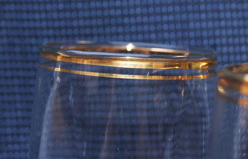 Vintage Gold-Rimmed Beer Glasses  Set of 6