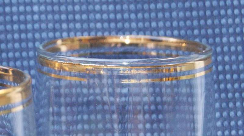 Vintage Gold-Rimmed Beer Glasses  Set of 6