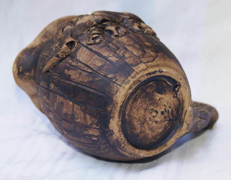 Rustic Stoneware Milk Jug  Rhino Relief Design