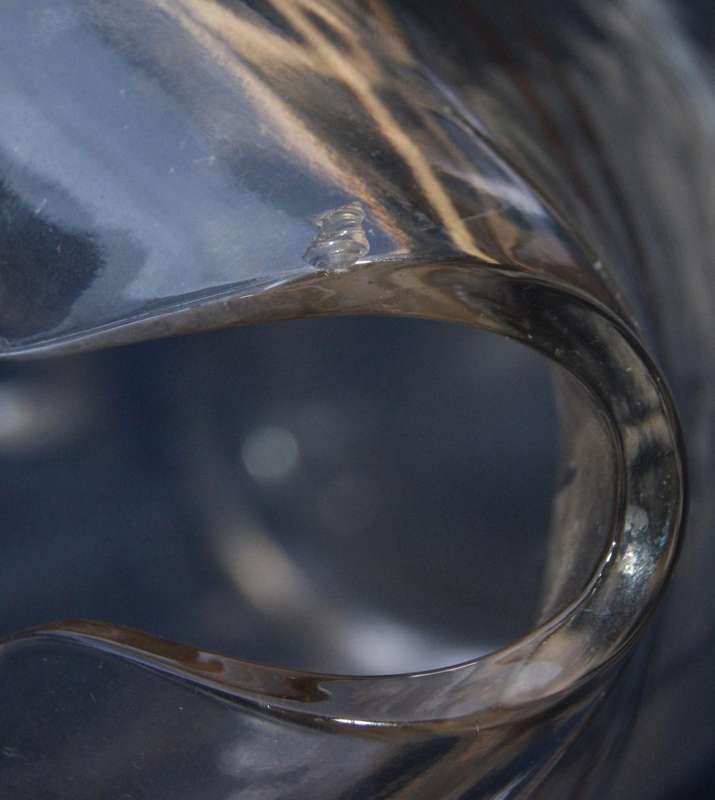 Vintage Floral Glass Jug with Gold Trim  Etched Design