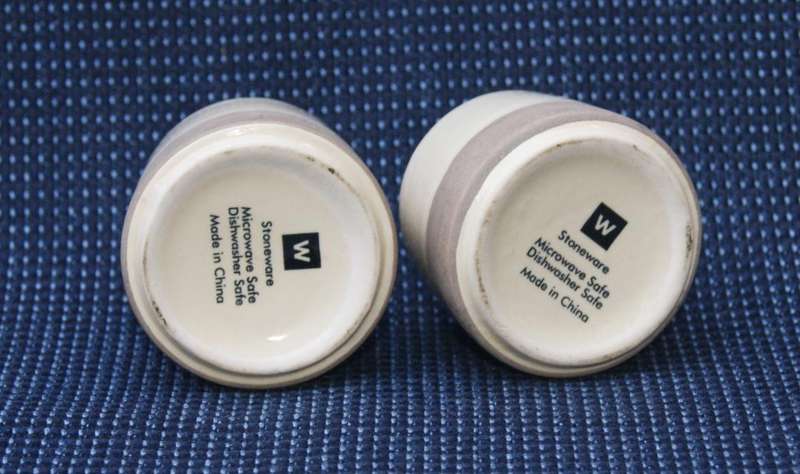 Pair of Woolworths Ceramic Egg Cups  Two-Tone Stoneware