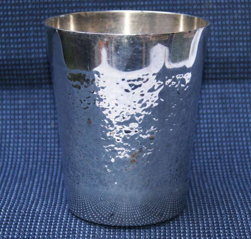 Rhodesian Industrial Metal Products Hammered Silver-Plated Beer Mug