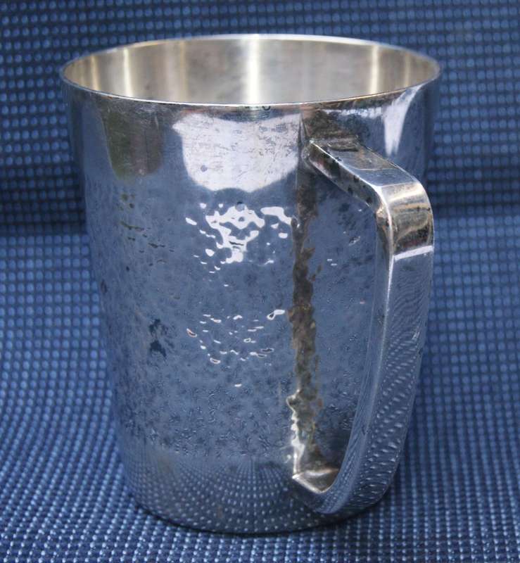 Rhodesian Industrial Metal Products Hammered Silver-Plated Beer Mug