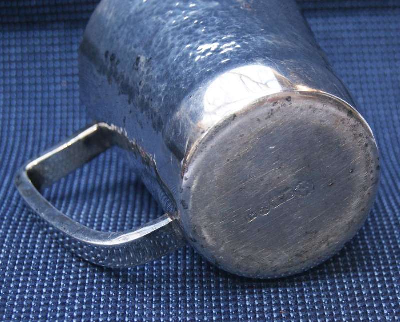 Rhodesian Industrial Metal Products Hammered Silver-Plated Beer Mug