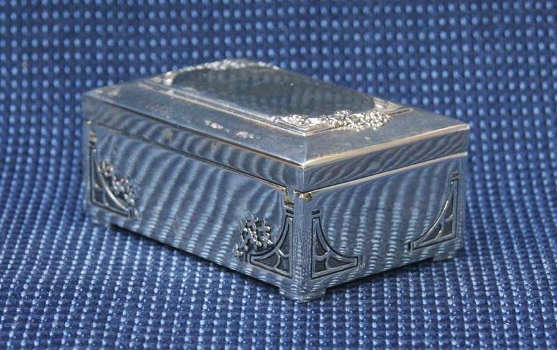 Silver-Plated Trinket Box with Black Velvet Lining