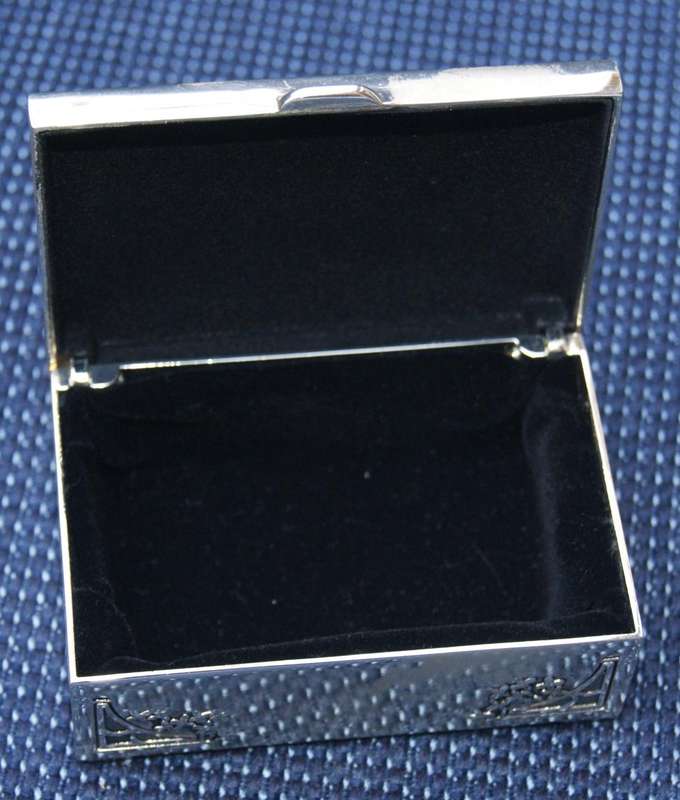 Silver-Plated Trinket Box with Black Velvet Lining