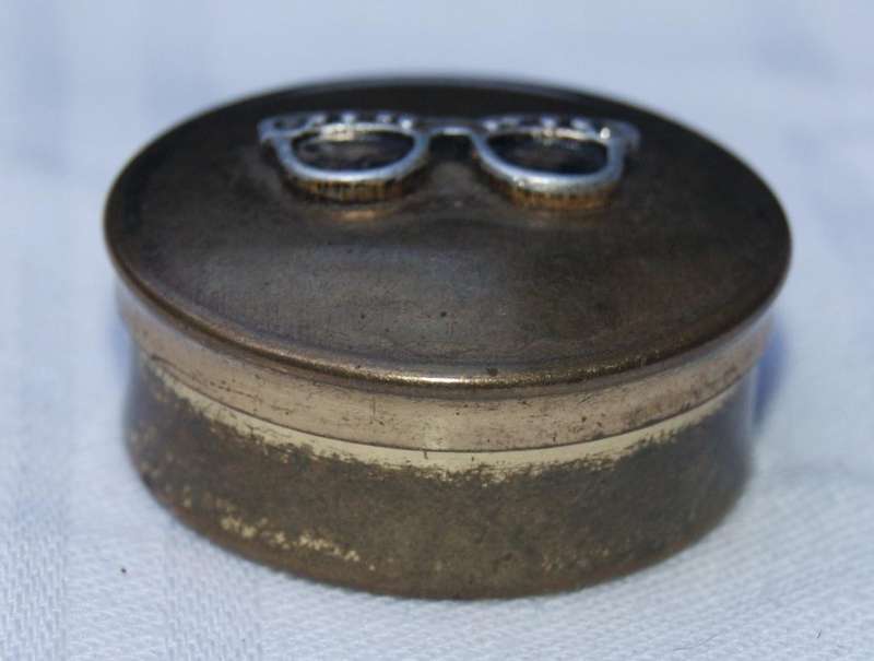 Vintage Brass Pill/Sweetener Box with Lifter