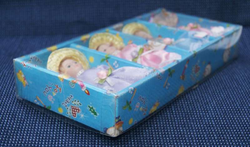 Vintage-Style Set of 4 Porcelain Dolls  In Original Packaging