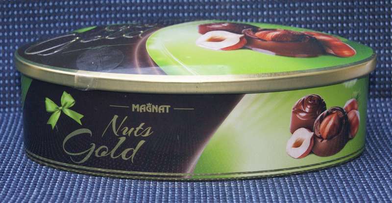 Magnat Nuts Gold Tin with 6 Pens  Handy Storage or Gift Set