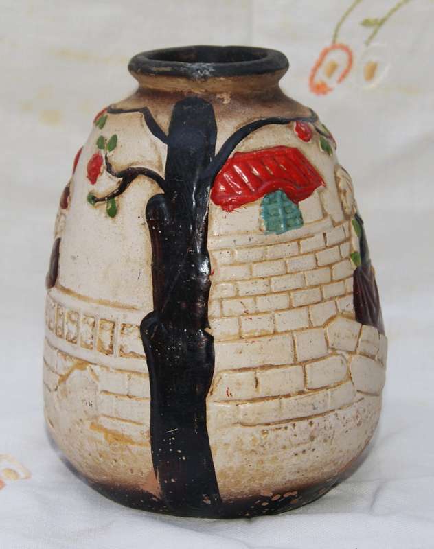 Vintage Chalkware Christmas Vase