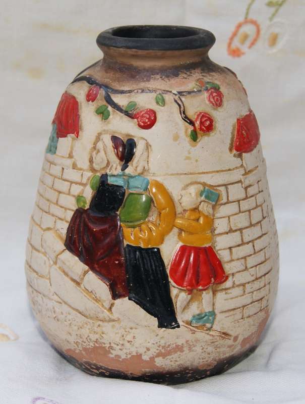 Vintage Chalkware Christmas Vase