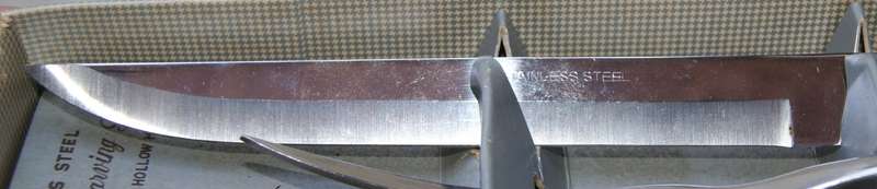2 Piece Stainless Steel Hollow Ground Carving Set with Hollow Handles (unused)