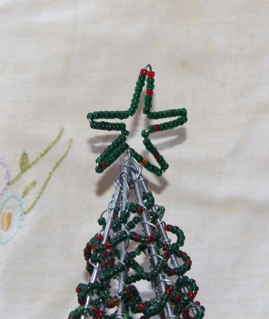 Pair of Beaded Christmas Trees