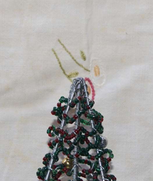 Pair of Beaded Christmas Trees