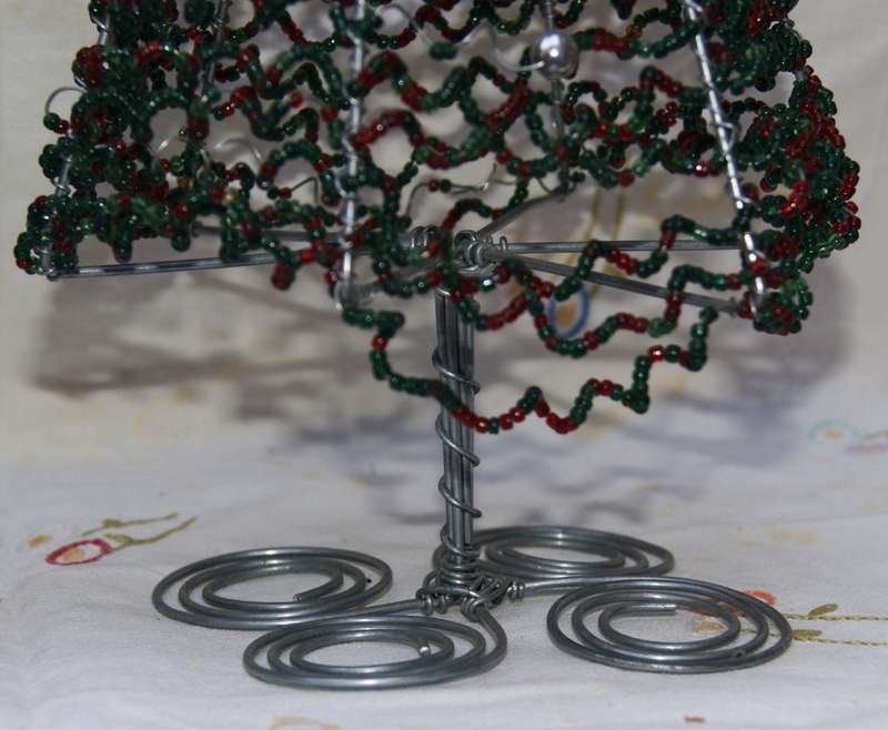 Pair of Beaded Christmas Trees