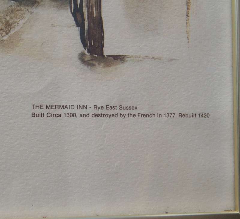 Ted Hoefsloot (1930 - 2013) "The Mermaid Inn" - Rye East Sussex Signed Print
