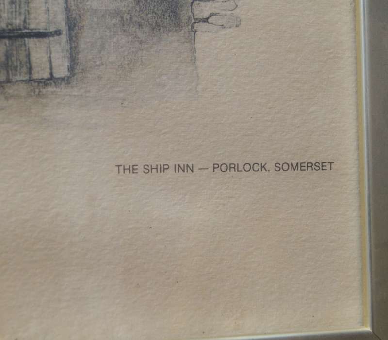 Ted Hoefsloot (1930 - 2013) "The Ship Inn" Porlock Somerset Signed Print