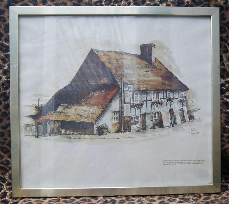 Ted Hoefsloot (1930 - 2013) "George and Dragon Inn" - West Sussex Signed Print