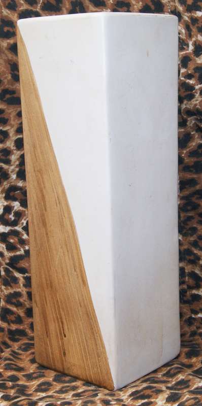 Brown and White Square Vase