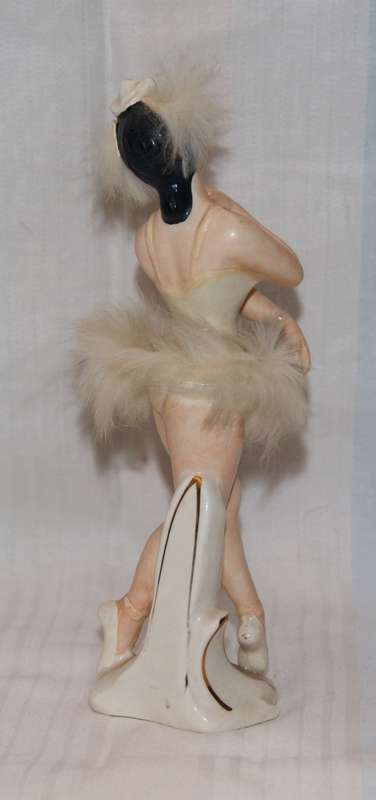 Vintage German Gilt and Feathered Hand Painted Ballerina Figurine