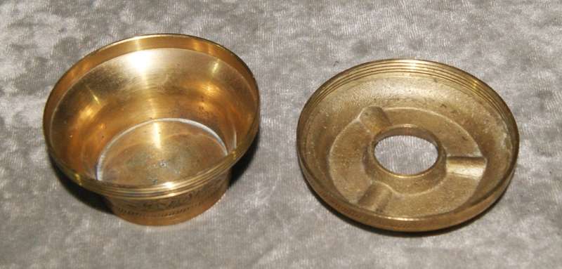 Vintage brass etched screw top ashtray