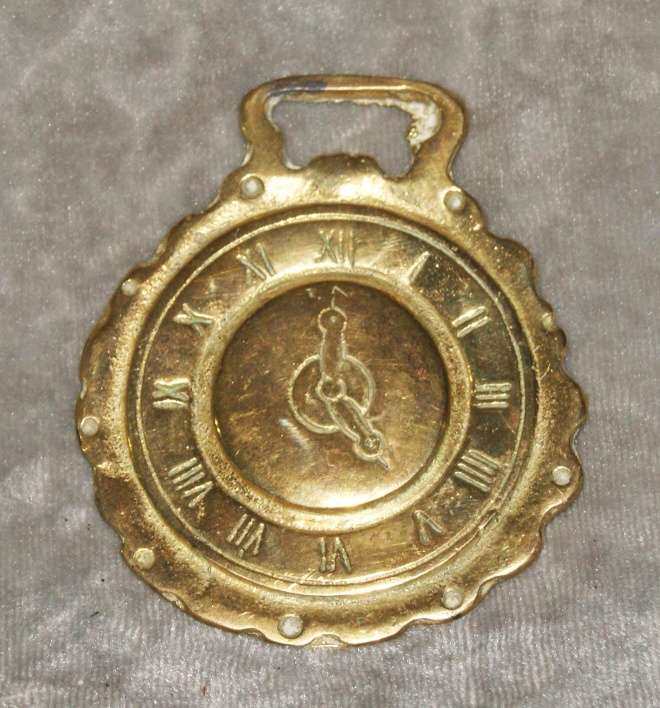 Vintage clock horse brass