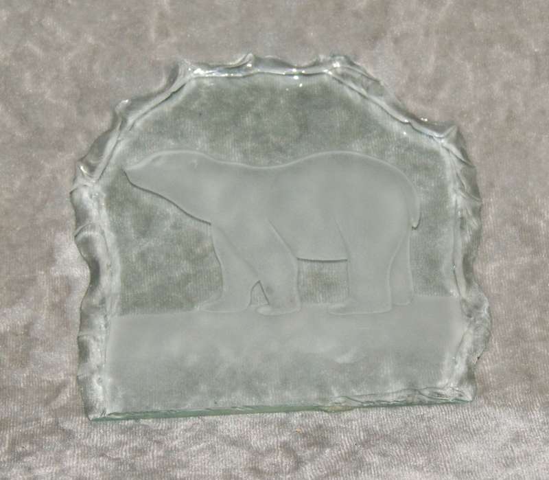 Hand crafted Swedish glass ornament with polar bear