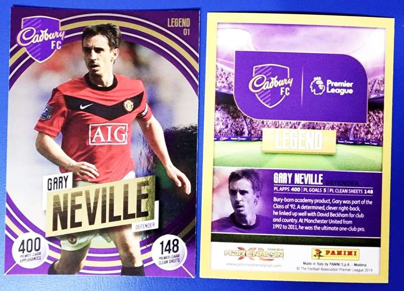 Panini Adrenalyn Premier League 2019/2020 Legend Card #01 Gary Neville