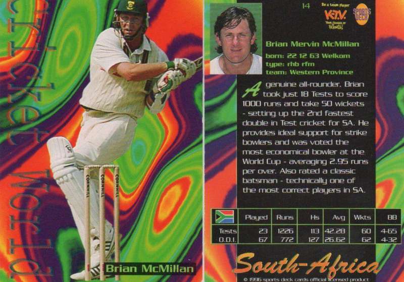 Brian McMillan 1996 Sports Deck #14