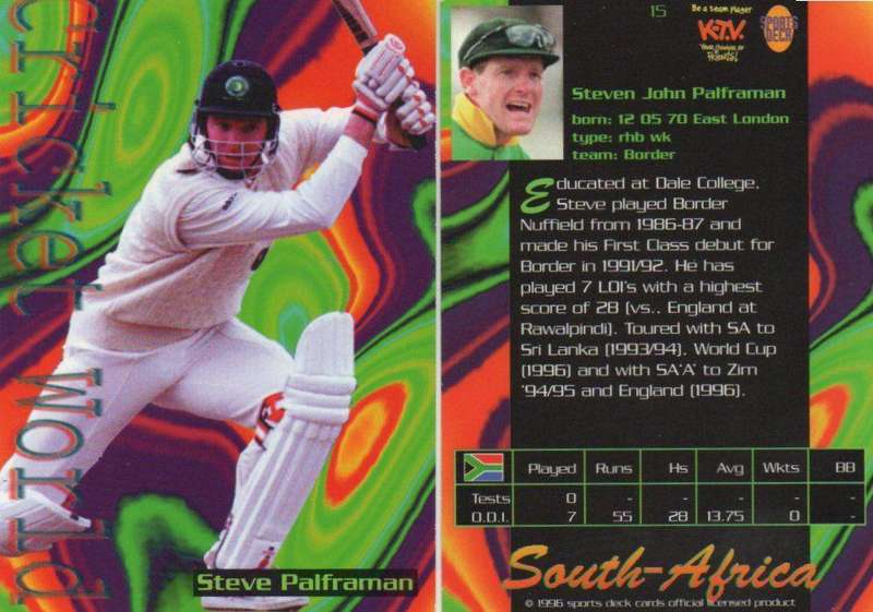 Steve Palframan 1996 Sports Deck #15