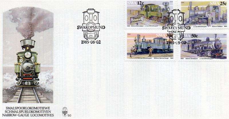 SWA FDC #50 NARROW GAUGE LOCOMOTIVES